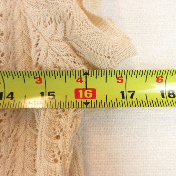 Guess Women's Lace Knit Peasant Top Size M Cream Crochet - Picture 11 of 14